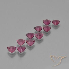 Gemme di Granato rodolite Magenta-Rosa naturale da 5.43 ct, Taglio trillion, VS