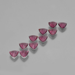 Gemme di Granato Rodolite Magenta intenso naturale da 4.82 ct, Taglio trillion, VS