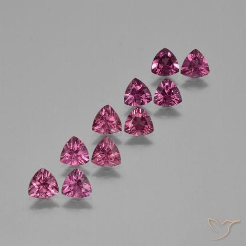 4.52ctw Naturale Magenta-rosa intenso Deep Granato rodolite, Taglio trillion, VS