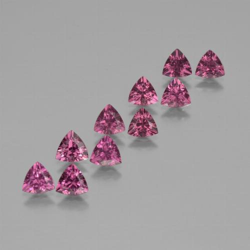 Gemme di Granato Rodolite Rosa Bacca Viola naturale da 4.99 ct, Taglio trillion, VS
