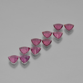Gemme di Granato Rodolite Rosa Bacca Viola naturale da 4.99 ct, Taglio trillion, VS