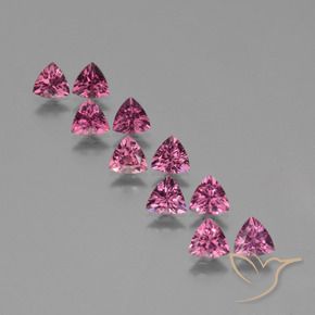 Gemme di Granato rodolite Magenta-Rosa naturale da 4.71 ct, Taglio trillion, VS