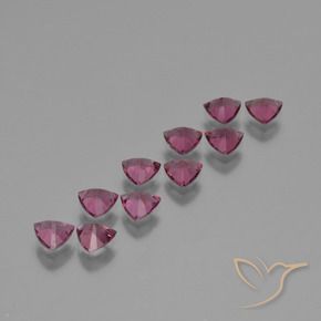 Gemme di Granato rodolite Magenta-Rosa naturale da 4.71 ct, Taglio trillion, VS