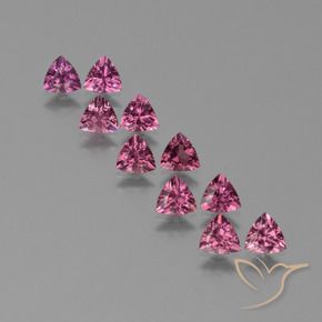 Gemme di Granato rodolite Magenta-Rosa naturale da 4.89 ct, Taglio trillion, VS