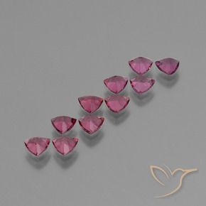 Gemme di Granato rodolite Magenta-Rosa naturale da 4.89 ct, Taglio trillion, VS