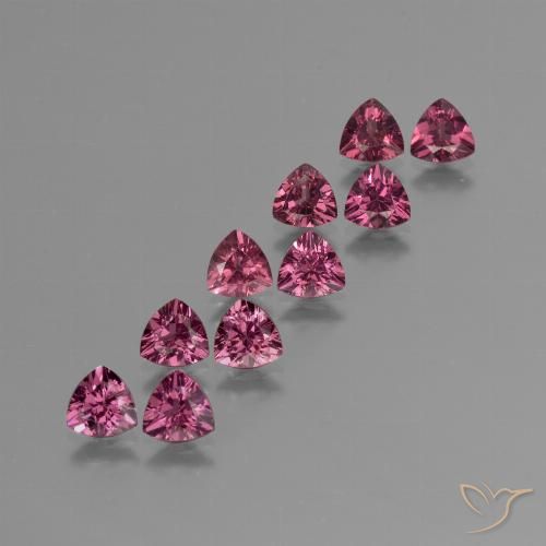 5.15ctw Naturale Rosa Bacca Viola Granato rodolite, Taglio trillion, VS