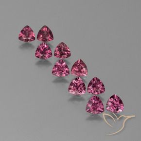 Gemme di Granato rodolite Rosa Bacca Viola naturale da 5.15 ct, Taglio trillion, VS