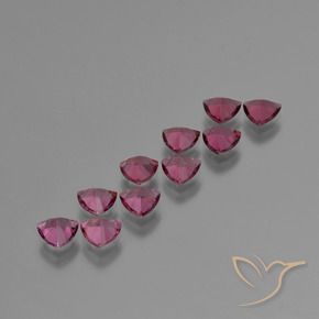 Gemme di Granato rodolite Rosa Bacca Viola naturale da 5.15 ct, Taglio trillion, VS