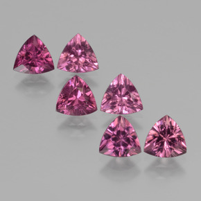 Gemme di Granato Rodolite Rosato naturale da 3.22 ct, Taglio trillion, VS