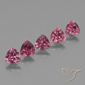 Gemme di Granato rodolite Rosa Bacca Viola naturale da 2.62 ct, Taglio trillion, VS