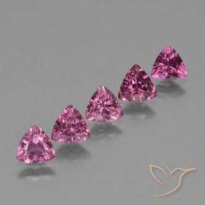 Gemme di Granato rodolite Magenta-Rosa naturale da 2.63 ct, Taglio trillion, VS