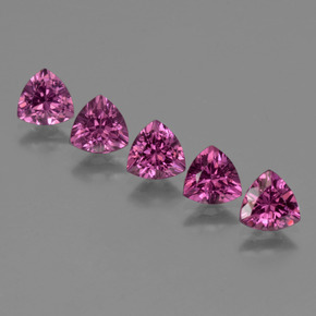 Granato rodolite naturale rosa da 2,77 ct, trillion, VS