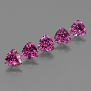 Granato rodolite naturale rosa da 2,77 ct, trillion, VS