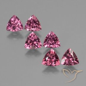 Gemme di Granato rodolite Viola medio naturale da 3.12 ct, Taglio trillion, VS