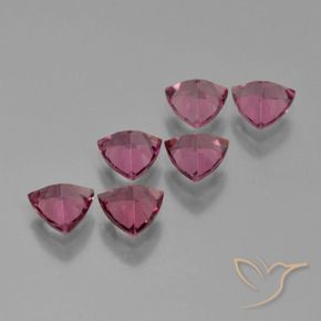 Gemme di Granato rodolite Viola medio naturale da 3.12 ct, Taglio trillion, VS