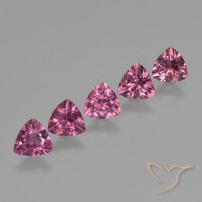 Gemme di Granato rodolite Viola medio naturale da 2.43 ct, Taglio trillion, VS