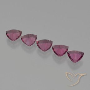 Gemme di Granato rodolite Viola medio naturale da 2.43 ct, Taglio trillion, VS