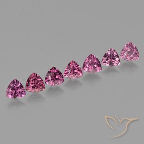 Gemme di Granato rodolite Viola medio naturale da 3.75 ct, Taglio trillion, VS
