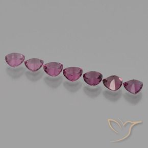 Gemme di Granato rodolite Viola medio naturale da 3.75 ct, Taglio trillion, VS