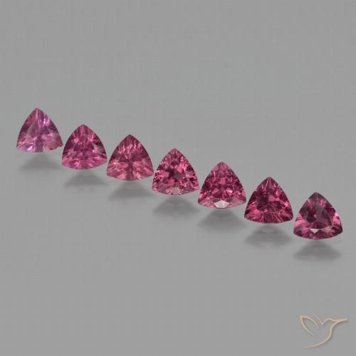 3.33ctw Naturale Rosa Bacca Viola Granato rodolite, Taglio trillion, VS