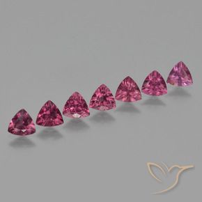 Gemme di Granato rodolite Rosa Bacca Viola naturale da 3.33 ct, Taglio trillion, VS