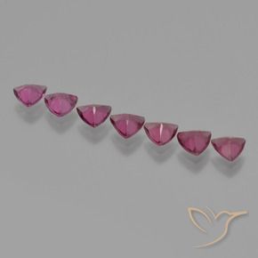 Gemme di Granato rodolite Rosa Bacca Viola naturale da 2.61 ct, Taglio trillion, VS
