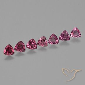 Gemme di Granato rodolite Viola medio naturale da 2.76 ct, Taglio trillion, VS