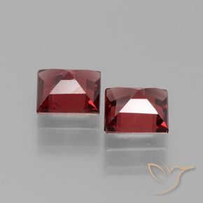 Gemme di Granato rodolite Rosso scuro naturale da 1.43 ct, Quadrato, VS