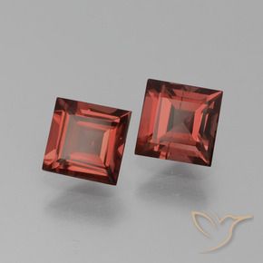 Gemme di Granato rodolite Rosso medio-scuro naturale da 1.44 ct, Quadrato, VS-SI