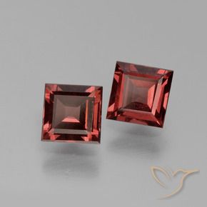 Gemme di Granato rodolite Rosso scarlatto profondo naturale da 1.35 ct, Quadrato, VS