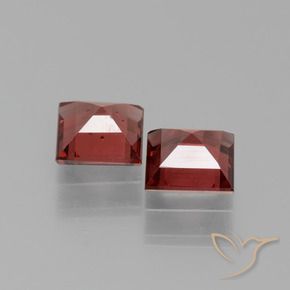 Gemme di Granato rodolite Rosso scarlatto profondo naturale da 1.35 ct, Quadrato, VS