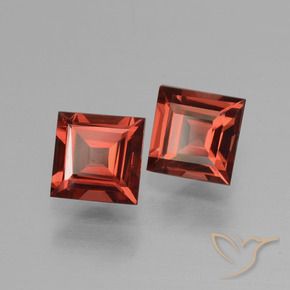 Gemme di Granato rodolite Rosso medio naturale da 1.40 ct, Quadrato, VS