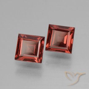 Gemme di Granato rodolite Rosso scuro naturale da 1.36 ct, Quadrato, VS