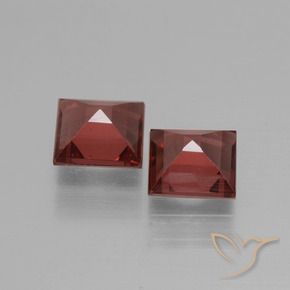 Gemme di Granato rodolite Rosso scuro naturale da 1.36 ct, Quadrato, VS