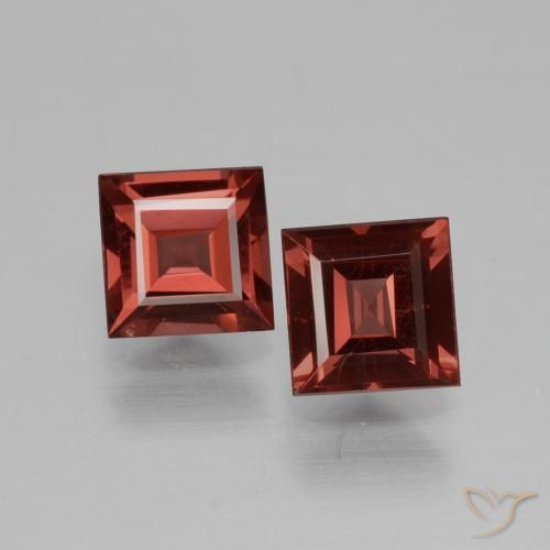 1.48ctw Naturale Rosso scuro Granato rodolite, Quadrato, VS