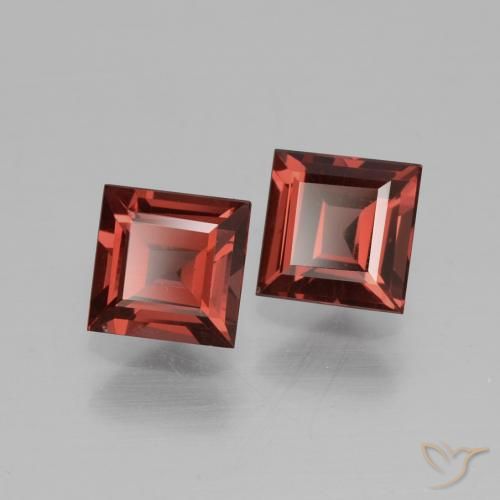 Gemme di Granato rodolite Rosso scuro naturale da 1.48 ct, Quadrato, VS