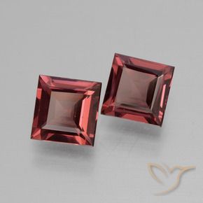 Gemme di Granato rodolite Rosso Merlot naturale da 1.45 ct, Quadrato, VVS-VS