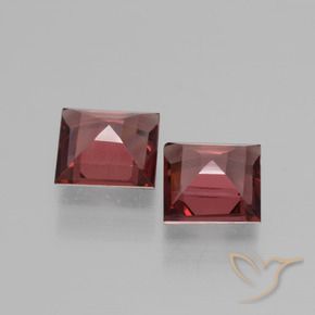 Gemme di Granato rodolite Rosso Merlot naturale da 1.45 ct, Quadrato, VVS-VS