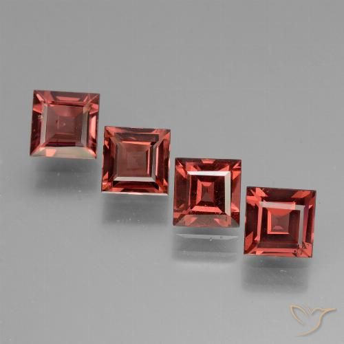 2.84ctw Naturale Rosso scarlatto profondo Granato rodolite, Quadrato, VS