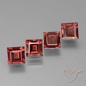 Gemme di Granato rodolite Rosso scarlatto profondo naturale da 2.84 ct, Quadrato, VS