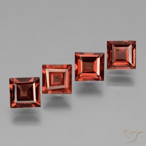 3.04ctw Naturale Rosso scarlatto Granato rodolite, Quadrato, VS