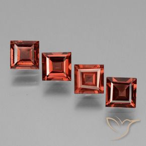 Gemme di Granato rodolite Rosso scarlatto naturale da 3.04 ct, Quadrato, VS