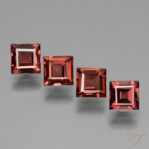 3.06ctw Naturale Rosso scarlatto profondo Granato rodolite, Quadrato, VS