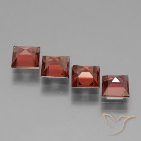 Gemme di Granato rodolite Rosso scarlatto profondo naturale da 3.06 ct, Quadrato, VS