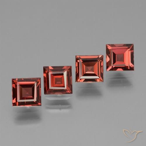 2.79ctw Naturale Rosso scuro Granato rodolite, Quadrato, VS