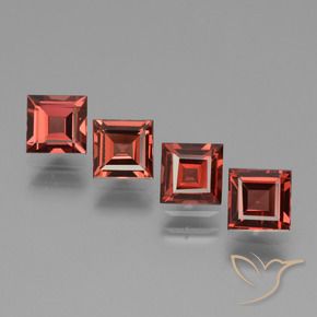 Gemme di Granato rodolite Rosso scuro naturale da 2.79 ct, Quadrato, VS