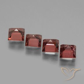 Gemme di Granato rodolite Rosso Merlot naturale da 3.18 ct, Quadrato, VS