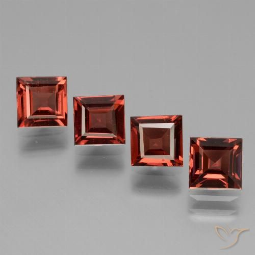 Gemme di Granato rodolite Rosso scuro naturale da 3.01 ct, Quadrato, VS