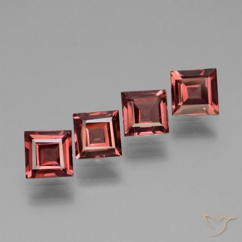 2.52ctw Naturale Rosso medio Granato rodolite, Quadrato, VS