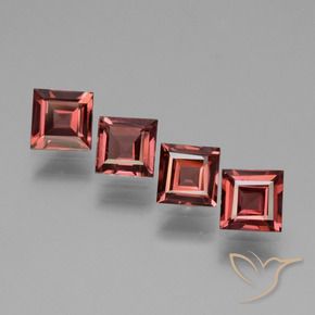 Gemme di Granato rodolite Rosso medio naturale da 2.52 ct, Quadrato, VS